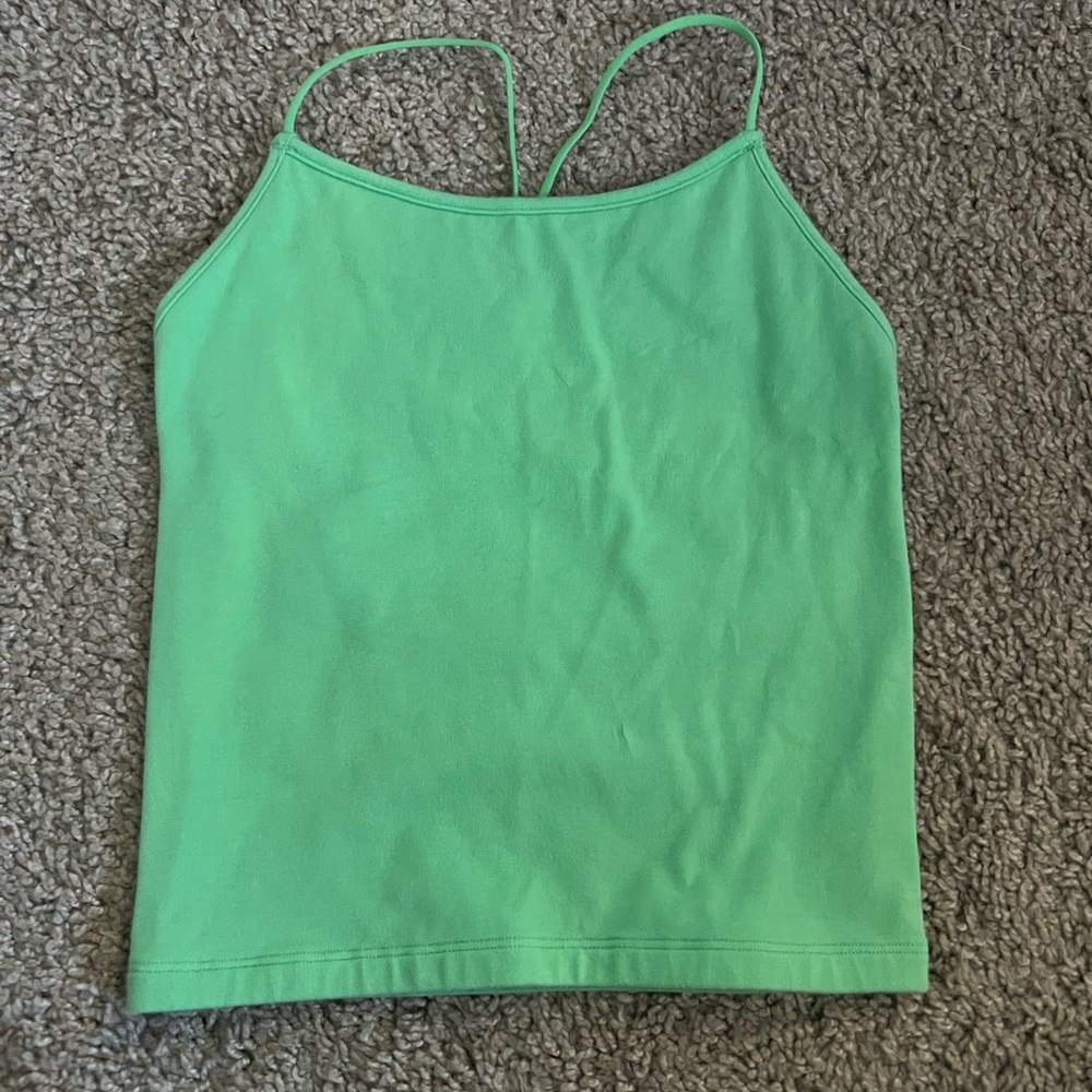 Neon Green Spaghetti Strap Tank Top